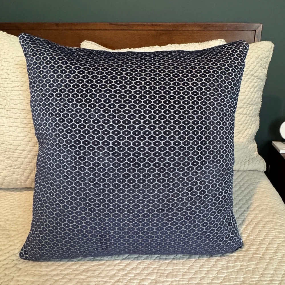 West Elm NWOT Midnight Blue Patterned Pillow Cover